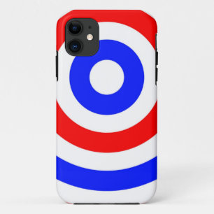 Coque iPhone 11 Cercles rouges, blancs et bleus