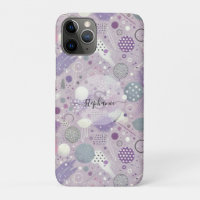 Cercles violets Abstraits avec accents de bandes d