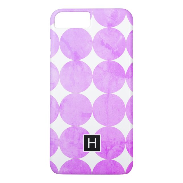 Coques Case-Mate iPhone Cercles violets modernes | Monogramme (Dos)