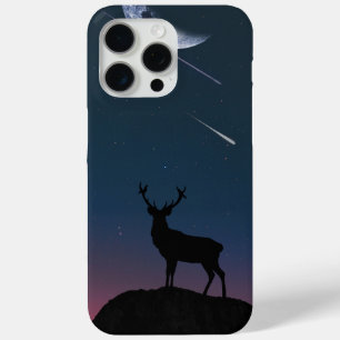 Coque iPhone 15 Pro Max cerf au clair de lune
