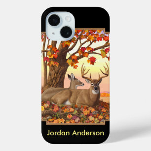 Coque Pour iPhone 15 Cerf blanc en automne Nouvelle-Angleterre Couleurs
