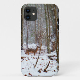 Coque iPhone 11 Cerf dans la chute de neige