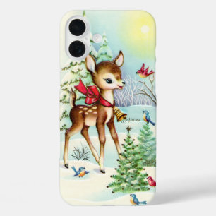 Coques iPhone 16 Plus Cerf de Noël rétro vintage