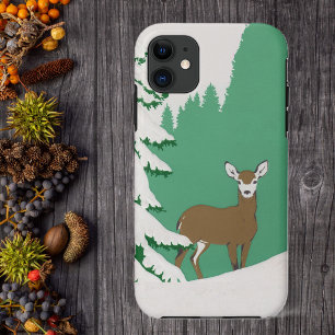 Coque Case-Mate Pour iPhone Cerf Neige Scène d'hiver Pin