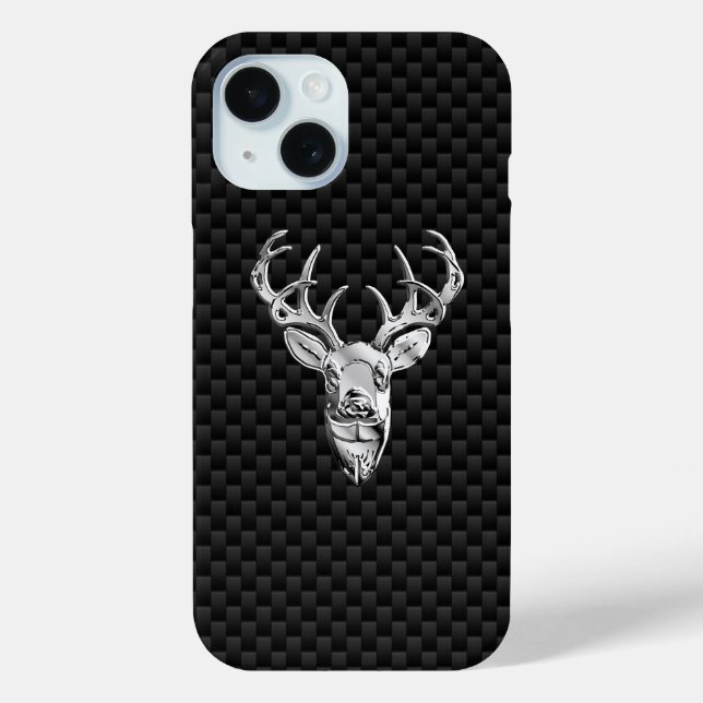 Coques Case-Mate iPhone Cerf sauvage d'argent sur papier carbone (Verso)