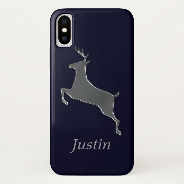 Coques Case-Mate iPhone Cerfs communs argentés personnalisés (Dos)