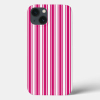 Cerise et blanc bandes de bonbons Coque-Mate iPhon