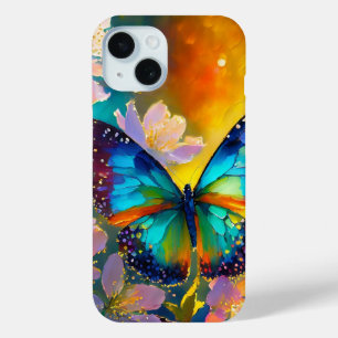 Coque Pour iPhone 15 Cerise Imaginaire Sunrise Papillon 