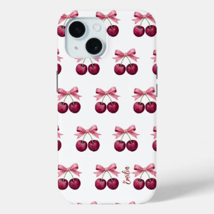 Coque Pour iPhone 15 Cerise mignonne avec motif arc