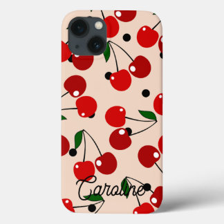 Case-Mate iPhone Case cerise rouge pois rétro vintage personnalisé