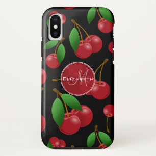 Coque Case-Mate Pour iPhone cerises rouges doux motif monogrammé