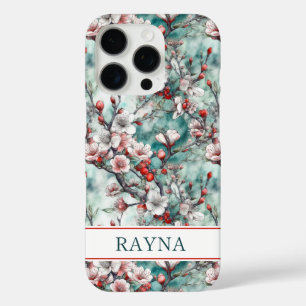 Coques iPhone 16 Pro Cerisiers Sakura Imprimé Monogrammé