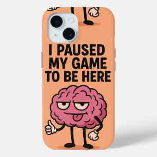 Coque Pour iPhone 15 "Cerveau De Jeu Suspendu - Mode Jeu Activé"