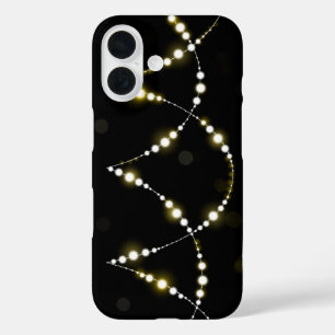 Coques iPhone 16 Chaîne de lumières brillantes sur noir