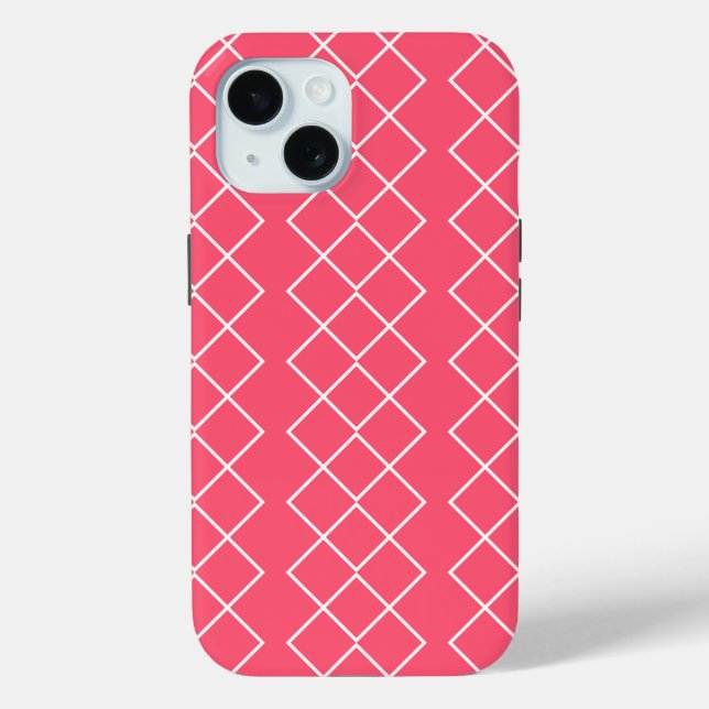 Coques Case-Mate iPhone Chaînes Carrés rouges et blanches (Verso)