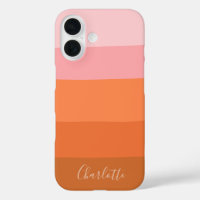 Chaleureux Sunset Pink Terracotta Nom personnalisé