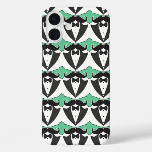 Coques iPhone 16 Plus Chalkboard M. Tuxedo Mustache Mariage