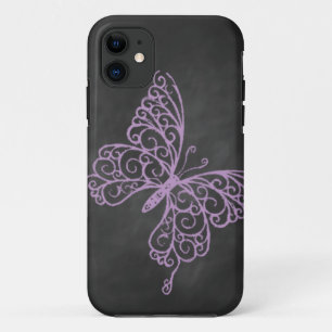 Coque Case-Mate Pour iPhone Chalkboard Purple Butterfly iPhone 5 Coque-Mate ID