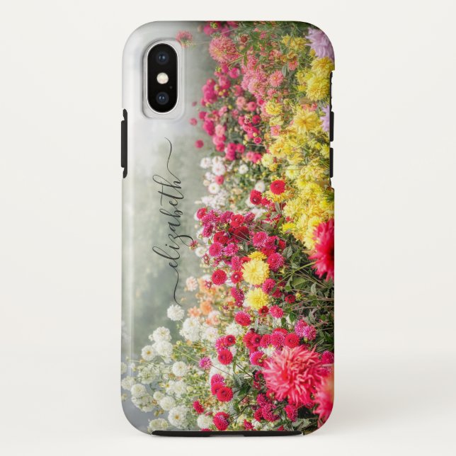Coques Case-Mate iPhone Champ de fleurs de Dahlia (Dos)