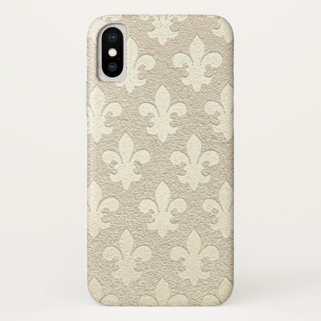 Coques Case-Mate iPhone Champagne ivoire royal élégante fleur de lis (Dos)