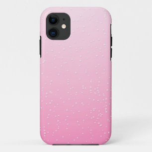 Coque iPhone 11 Champagne rose avec minuscules bulles Art Arrière 