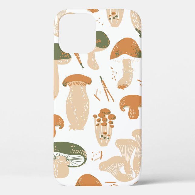 Coques Case-Mate iPhone Champignons comestibles sans couture motif. Linocu (Verso)
