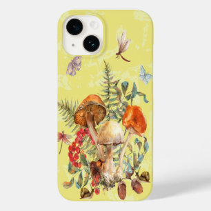 Coque Pour iPhone 14 Champignons, libellules, papillons et escargots