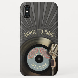 Coques Pour iPhone Chanteurs rétro microphone et vinyle 45