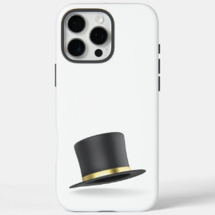 Coques iPhone 16 Pro Max Chapeau de dessus noir avec ruban doré