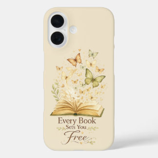 Coques iPhone 16 Chaque livre vous libère | Papillon amateur de liv