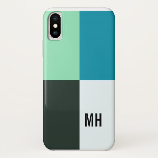 Coques Case-Mate iPhone Charbon Ivoire Personnalisable Turquoise bleu turq (Dos)