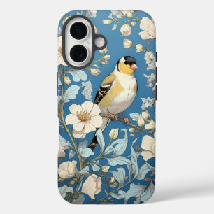 Coques iPhone 16 Chardonneret jaune inspiré de William Morris