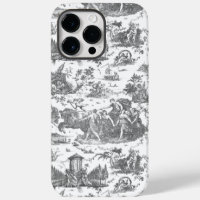 Chariot français vintage de Dawn Toile de Jouy-Gre