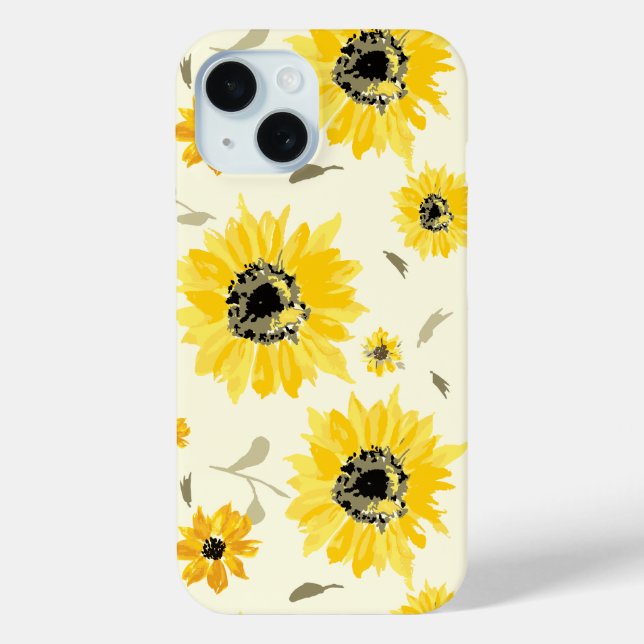 Coques Case-Mate iPhone Charmant Aquarelle Tournesol Jaune (Verso)