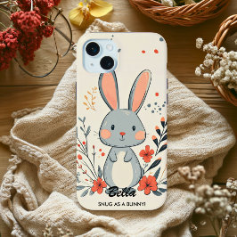 Coque iPhone 15 Mini Charme lapin adorable - Vibes douillettes et migno