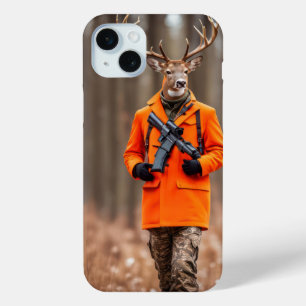 Coque iPhone 15 Mini Chasseur de cerfs au fusil