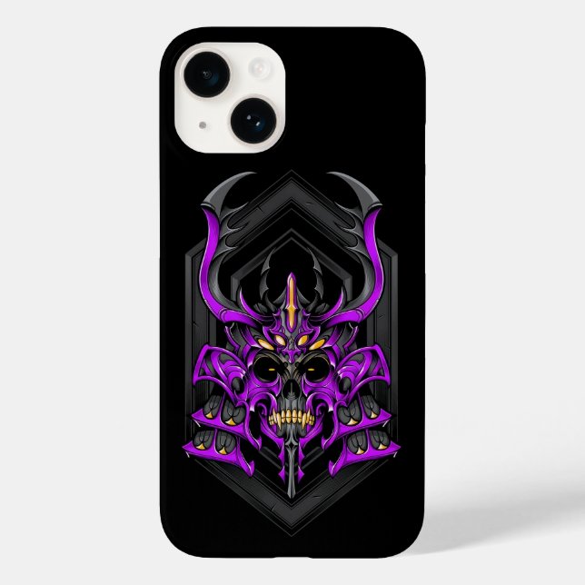 Coques Case-Mate iPhone Chasseur pourpre Samurai Crâne (Verso)