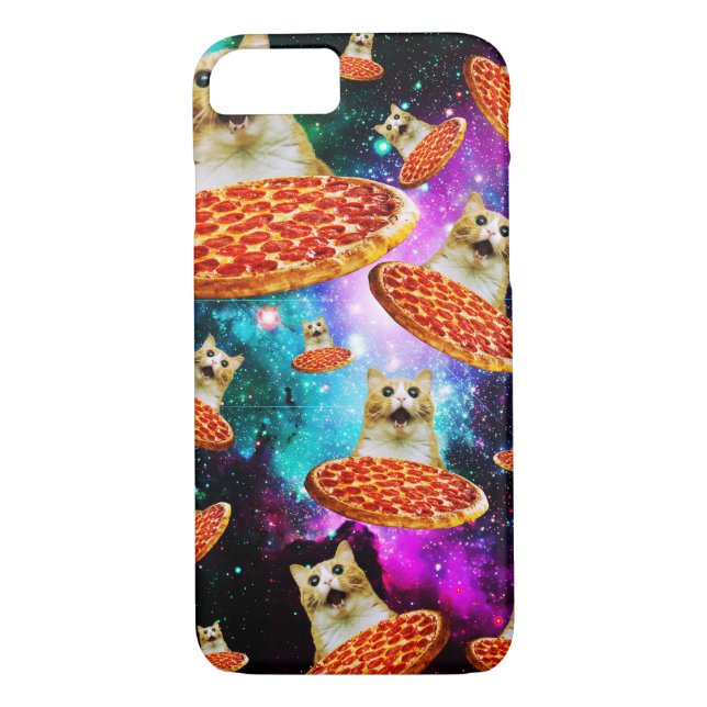 Coques Case-Mate iPhone Chat à pizza de l'espace amusant (Dos)
