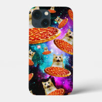 Chat à pizza de l'espace amusant