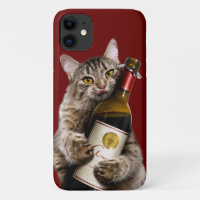 Chat Avec Bouteille De Vin