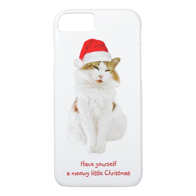 Coques Case-Mate iPhone Chat avec Casquette Père Noël (Dos)
