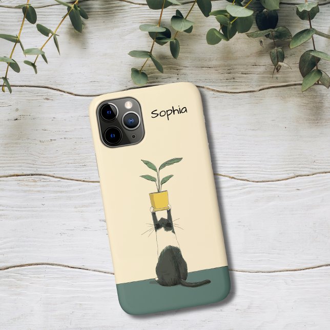 Coques Case-Mate iPhone Chat avec plante (Créateur téléchargé)