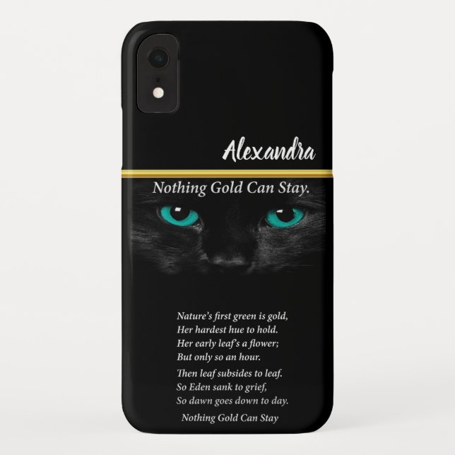 Coques Case-Mate iPhone Chat avec quelques yeux turquoise Robert Frost poè (Dos)