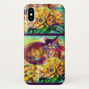 ETUI iPhone Case-Mate CHAT AVEC RIBBON ROUGE ET SOUFFRES