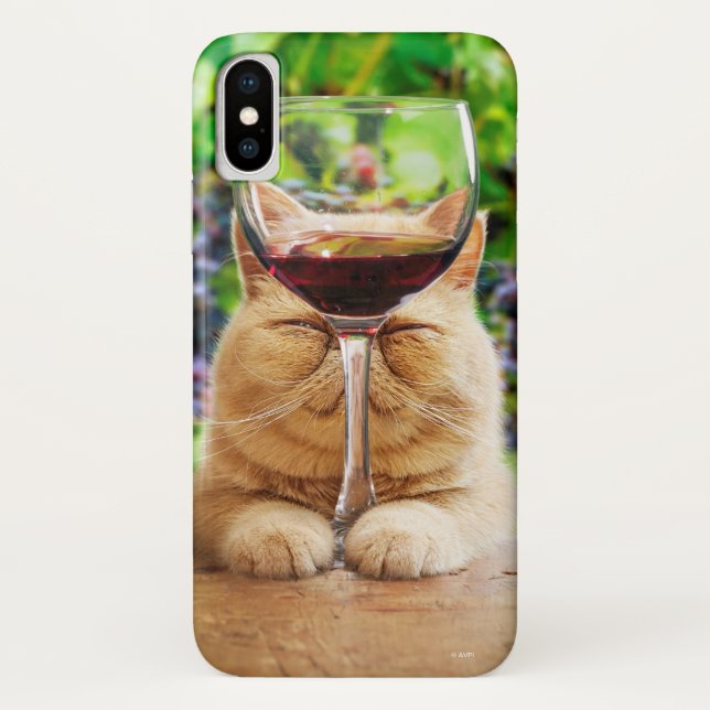 Coques Case-Mate iPhone Chat avec verre de vin (Dos)