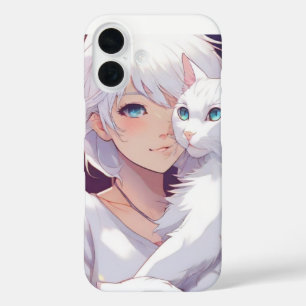 Coques iPhone 16 Chat blanc