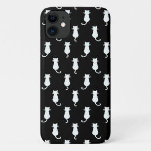 Case-Mate iPhone Case Chat blanc isolé sur motif à pois noirs