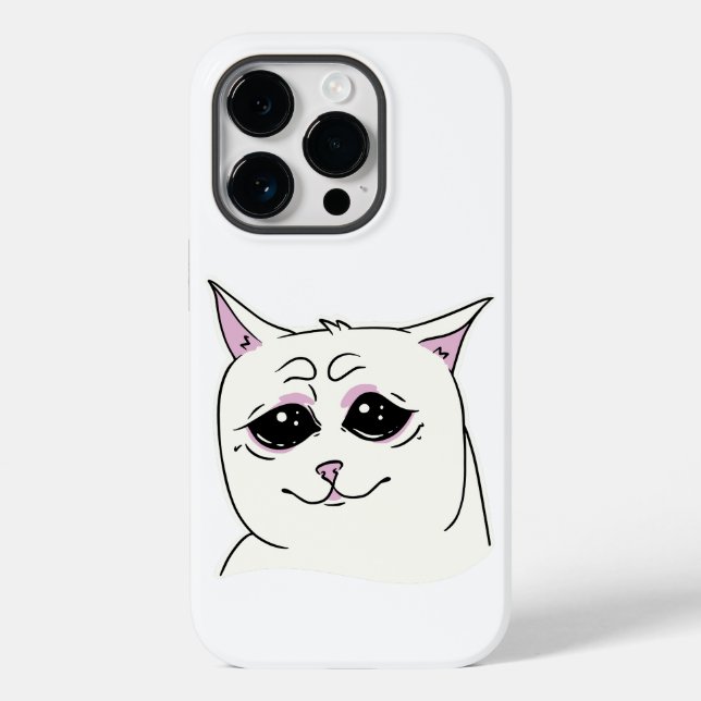 COQUES Case-Mate iPhone CHAT BLANC SIGMA SAD FACE ANIMAL (Verso)