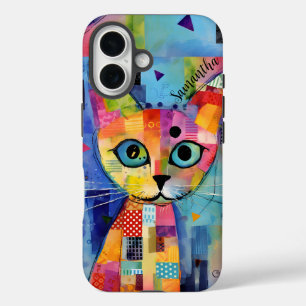 Coques iPhone 16 Chat calico mignon Personnalisé