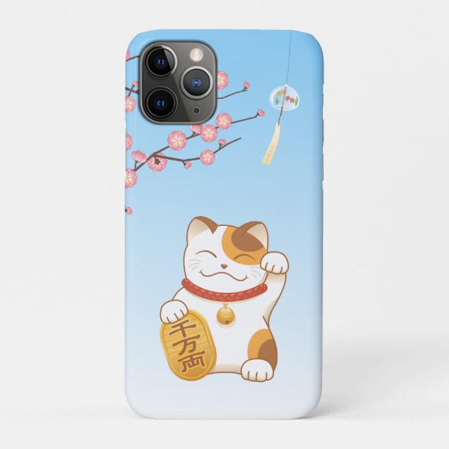 Coques Case-Mate iPhone Chat chanceux japonais, Calico Maneki Neko (Dos)